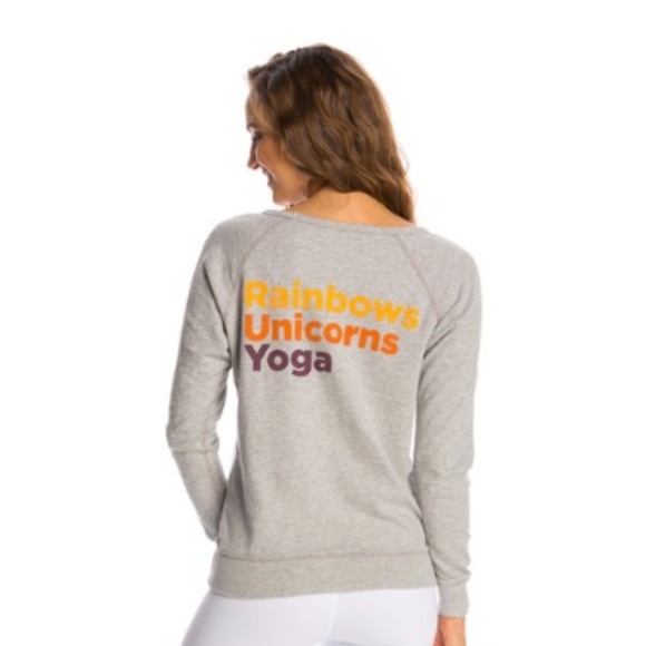 YOGA RX - RAINBOWS UNICORNS SWEATSHIRT, NWT, sz S - Picture 2 of 4
